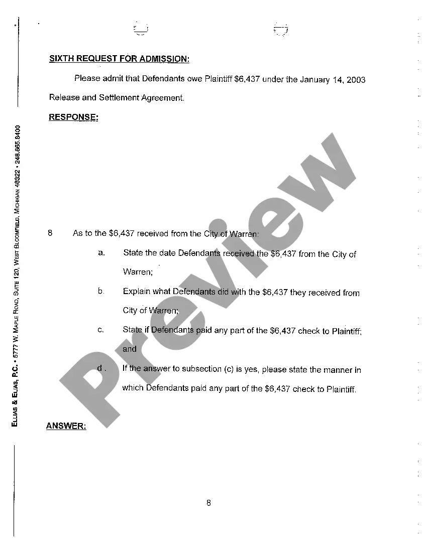 Preview A02 Plaintiff's First Interrogatories And Request for Admissions to Defendant