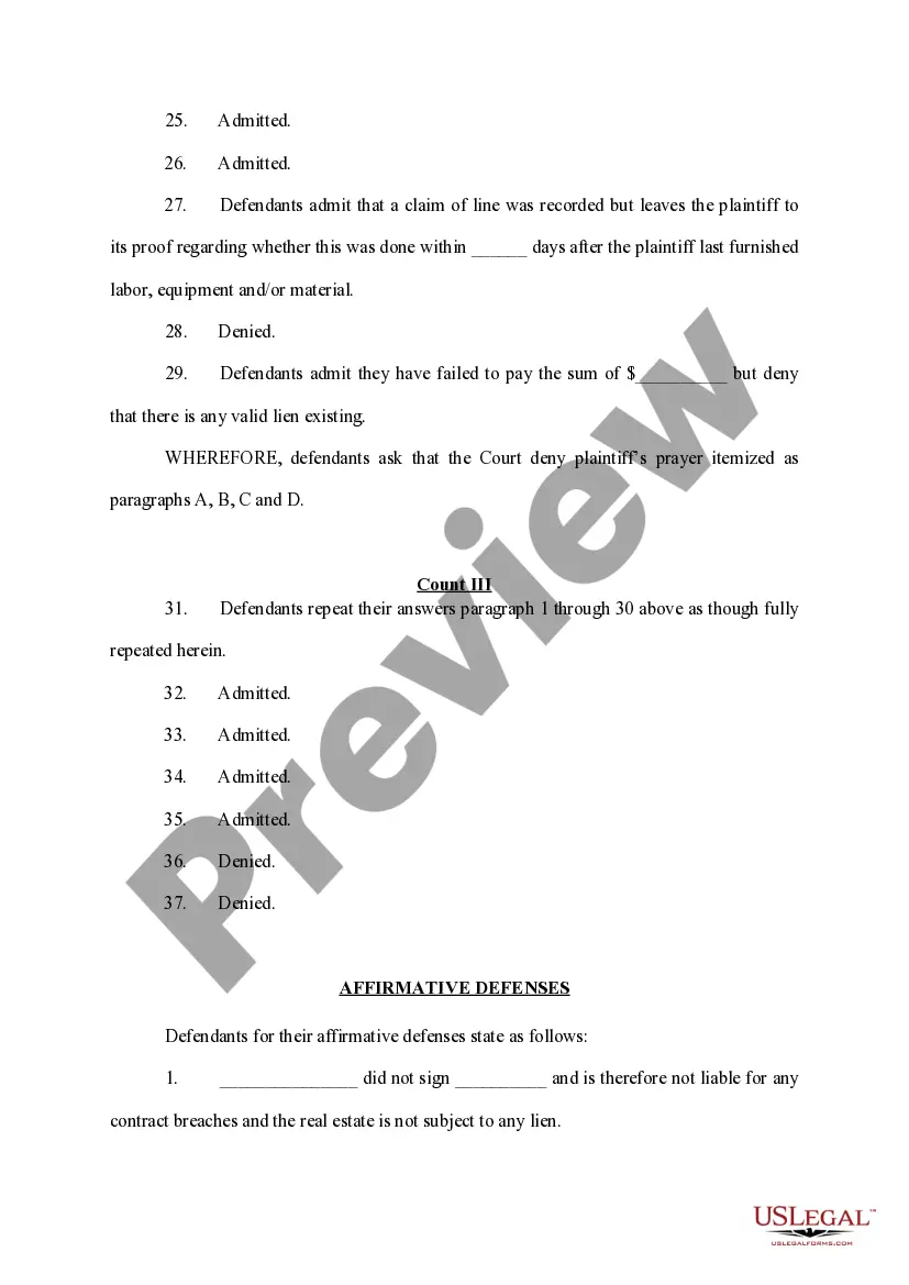 Preview Defendants' Answer with Affirmative Defenses