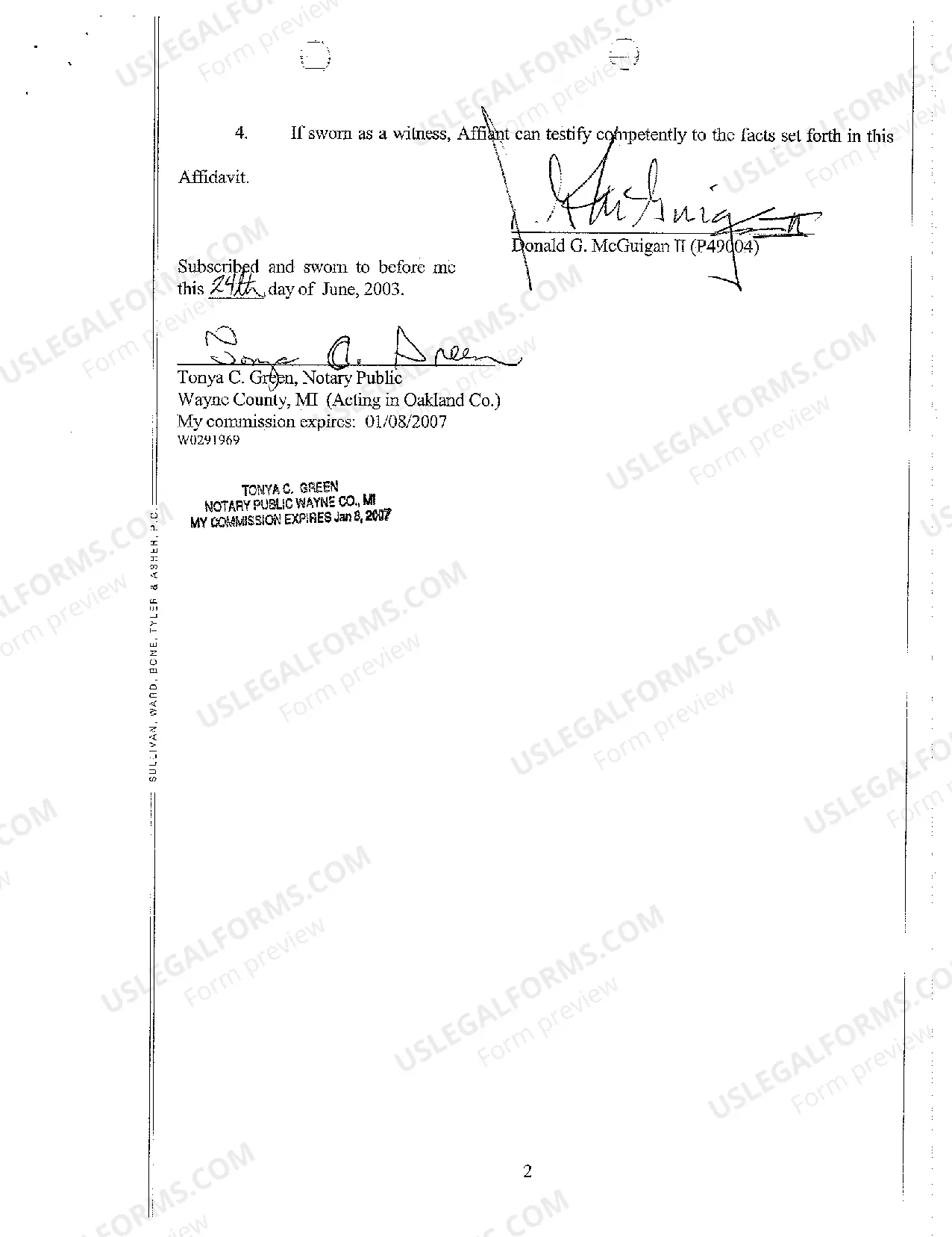 Preview A04 Affidavit regarding Military Service