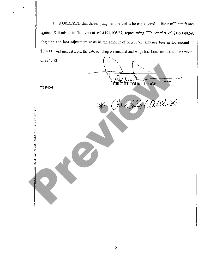 Preview A10 Default of Judgment for Liquidated Damages