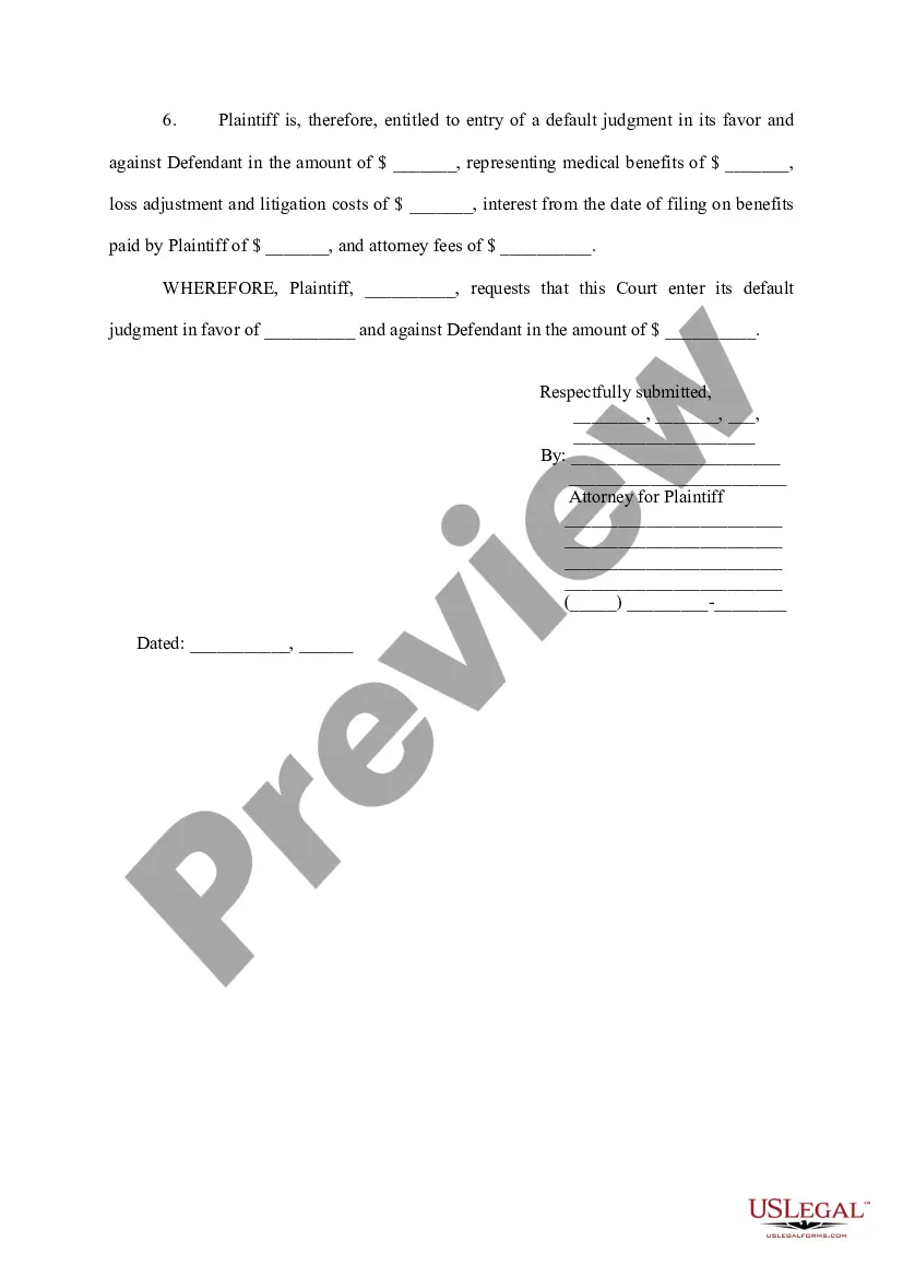 Preview Plaintiff's Motion for Entry of Default Judgment