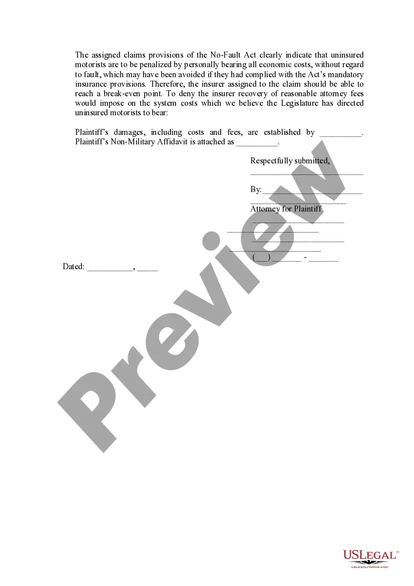 Preview Brief in Support of Plaintiff's Motion For Default Judgment