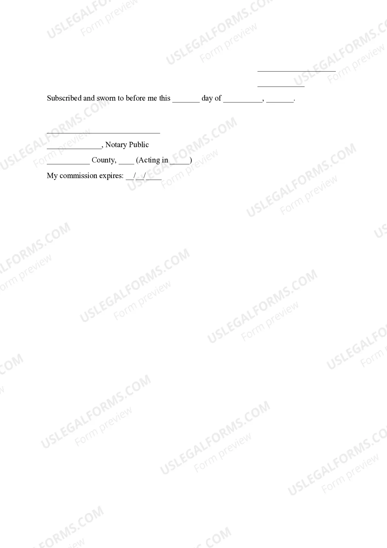 Preview Affidavit of Fact Witness
