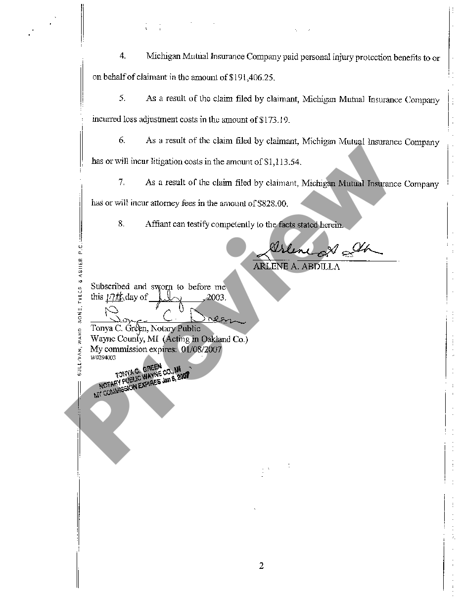 Michigan Affidavit Witness For Divorce Us Legal Forms 5507