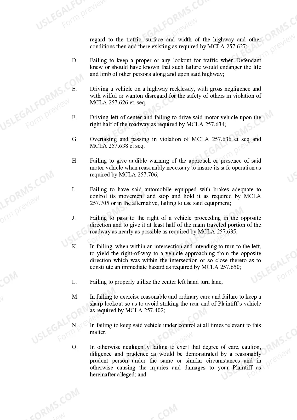 Preview Complaint and Jury Demand (Auto accident)