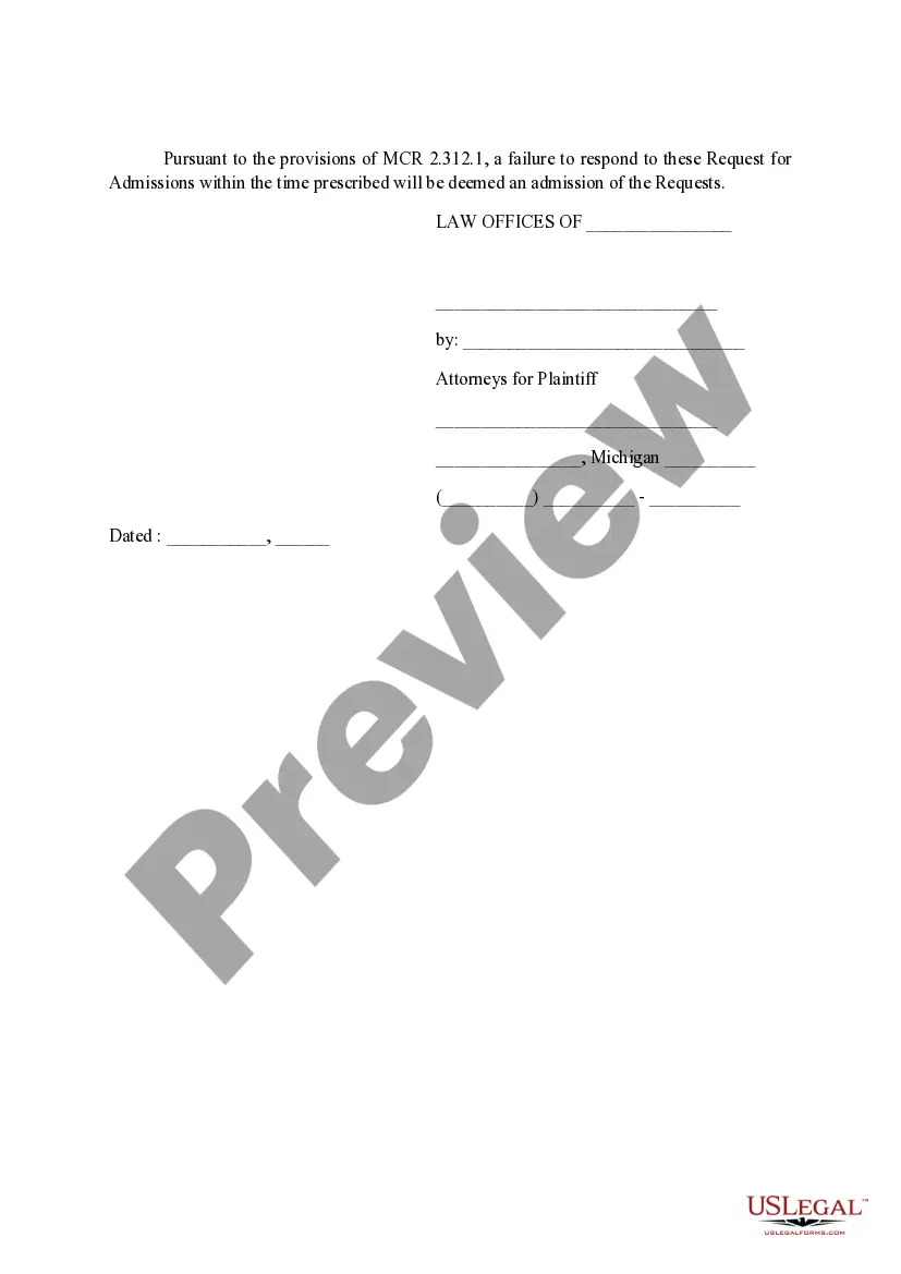 Get Request for Admissions to Defendants Preview Request for Admissions to Defendants