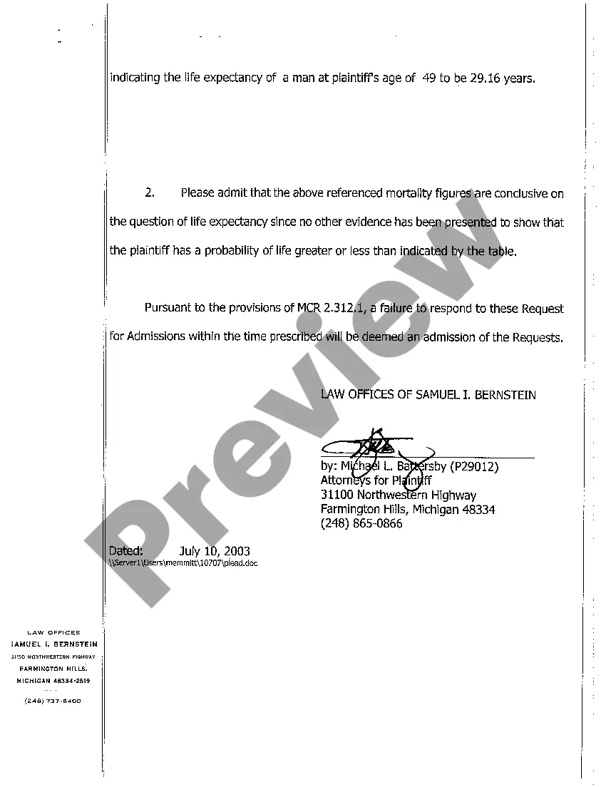 Preview A04 Request for Admissions to Defendants