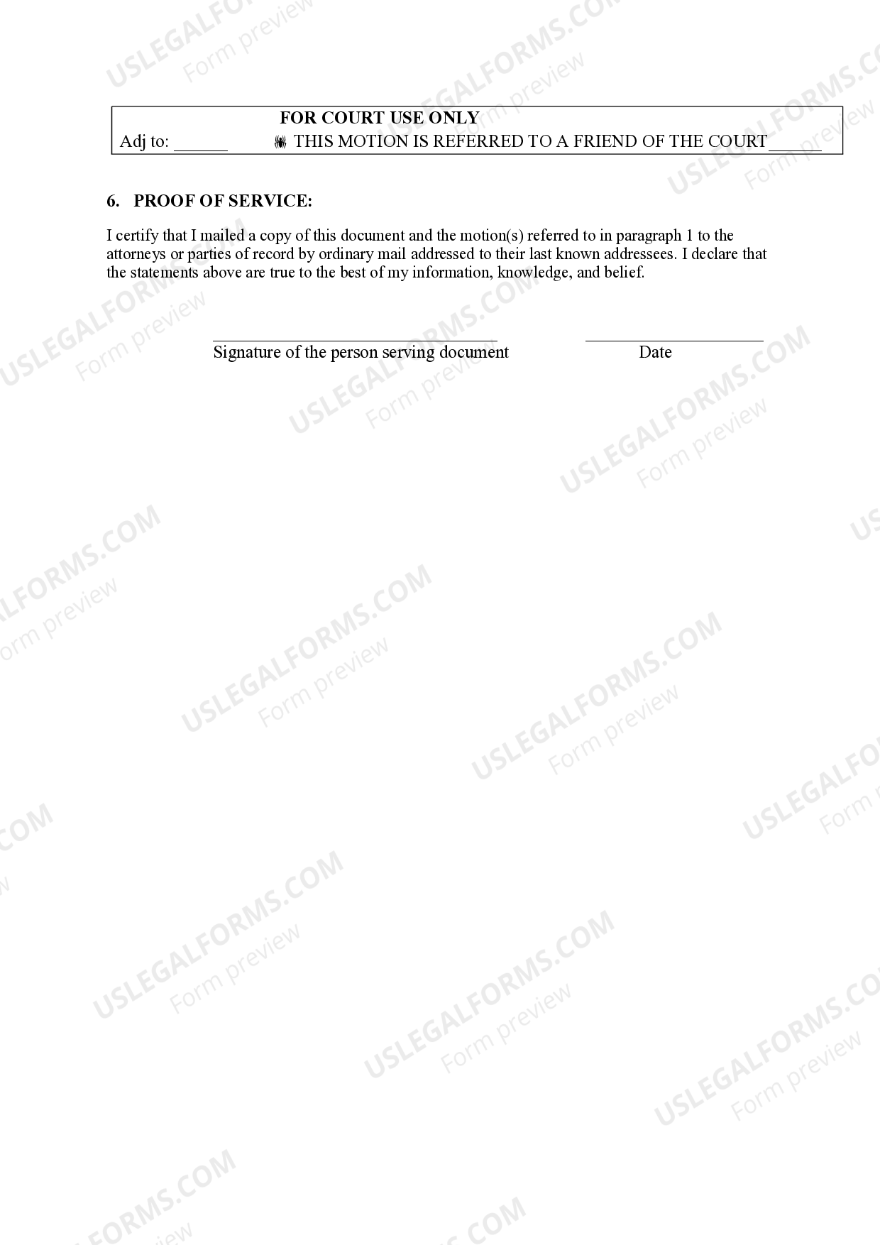 Michigan Request for Hearing on a Motion Notice of Hearing Proof of