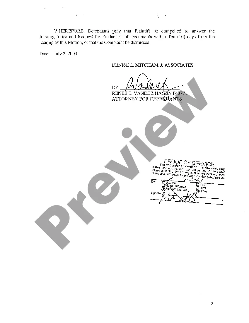 Get A07 Motion to Compel Answers to Interrogatories, Request for Production of Documents And Or Motion to Dismiss Preview A07 Motion to Compel Answers to Interrogatories, Request for Production of Documents And Or Motion to Dismiss