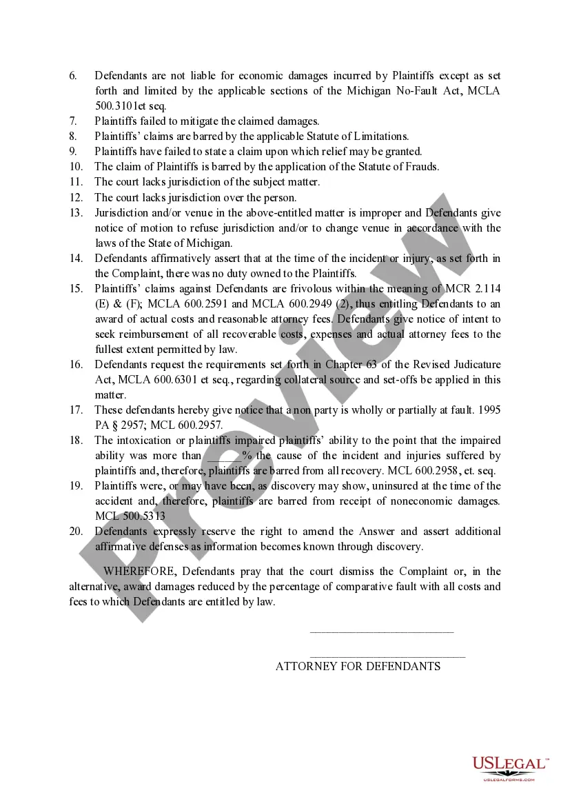 Preview Answer to Complaint