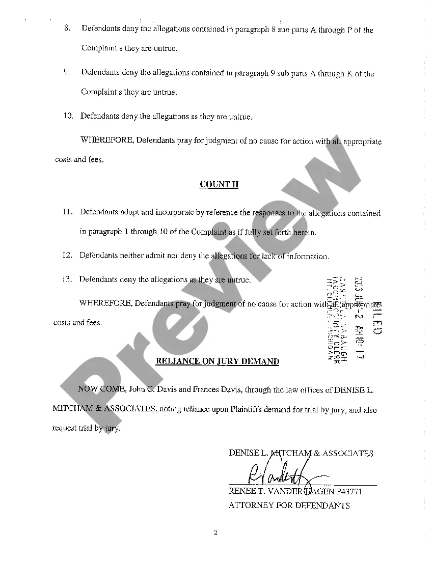 Preview A09 Answer to Complaint