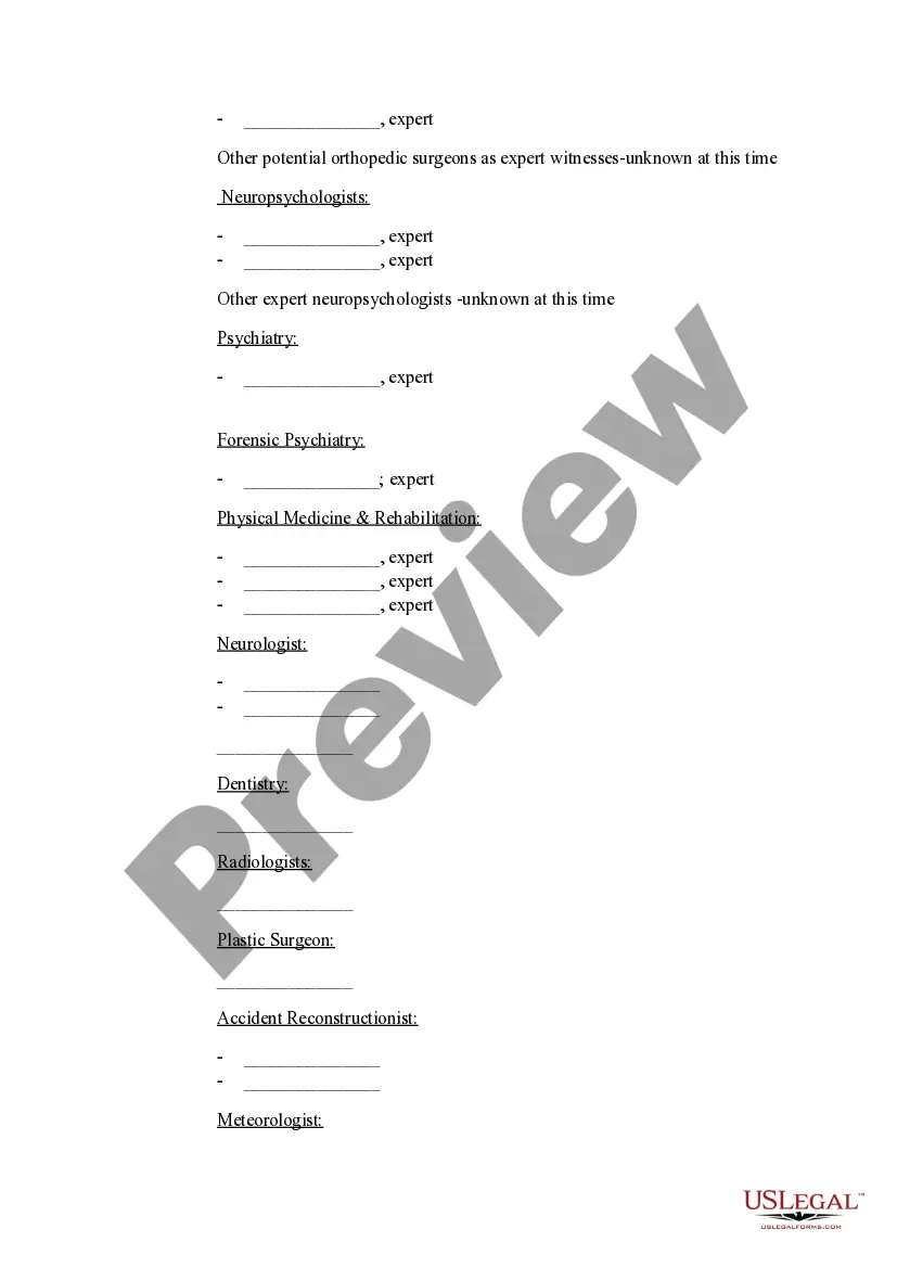 Get Defendants Witness List Preview Defendants Witness List