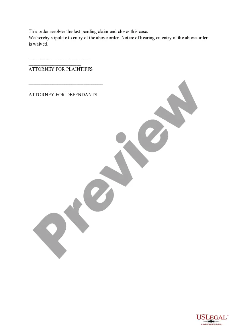 Preview Order For Dismissal