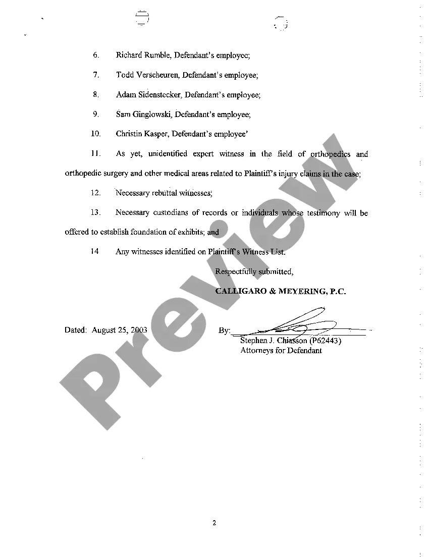 Preview A04 Defendant's Witness List