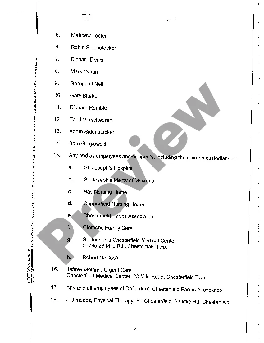 Preview A05 Plaintiff's Witness List