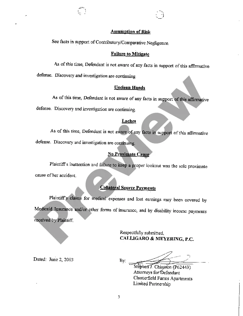 Preview A07 Defendant's Response to Plaintiff's Demand for Statement of Facts In Support of Affirmative Defenses