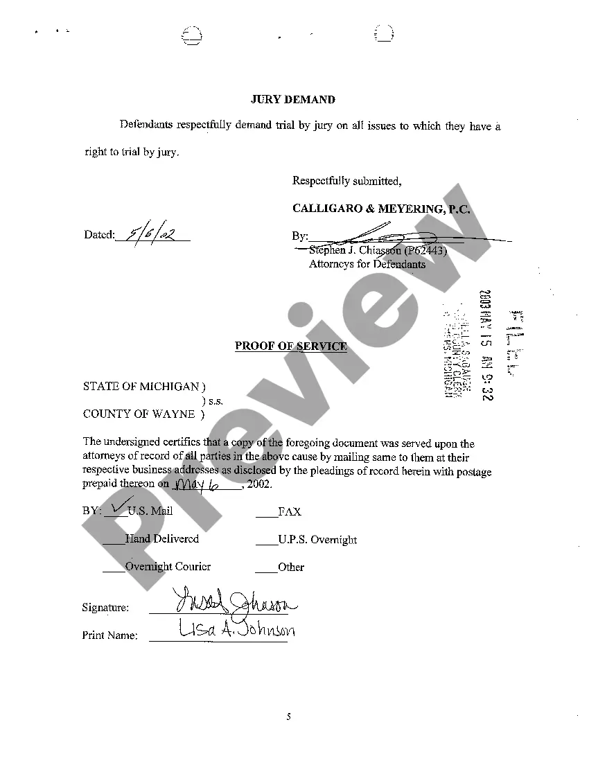 Preview A09 Defendants' Answer to Complaint, Affirmative Defenses And Jury Demand