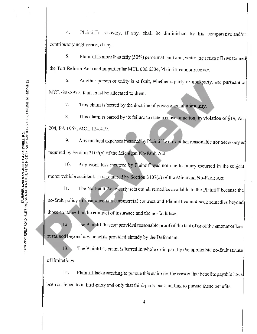 Preview A08 Answer to Complaint