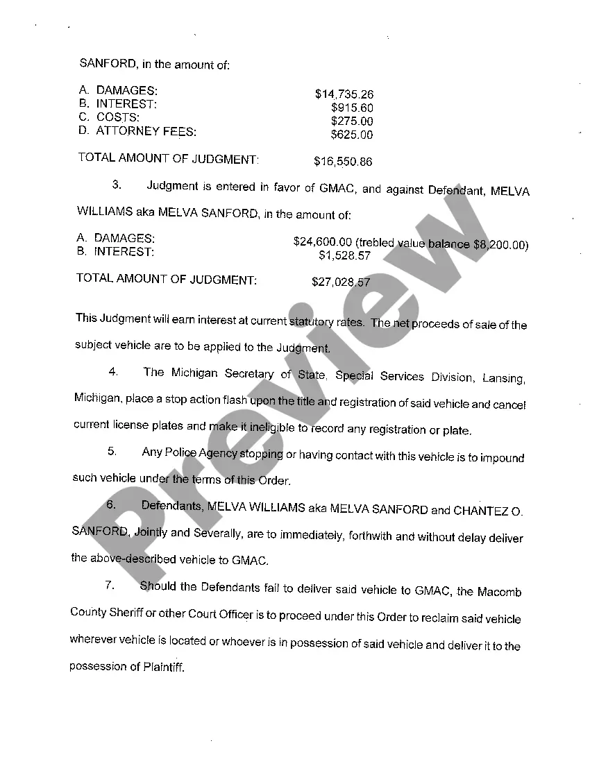 Get A11 Default Judgment And Order to Seize Property Preview A11 Default Judgment And Order to Seize Property