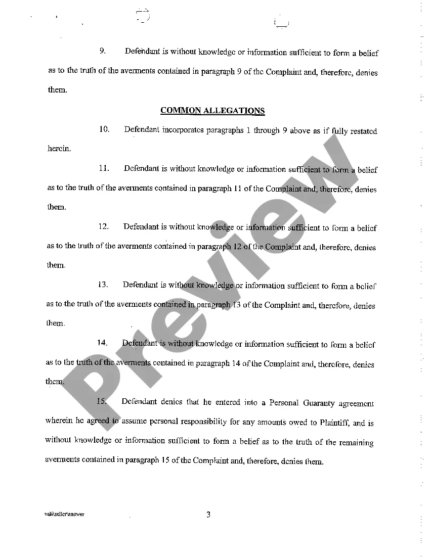 Get A10 Answer And Affirmative Defenses of Defendant Preview A10 Answer And Affirmative Defenses of Defendant