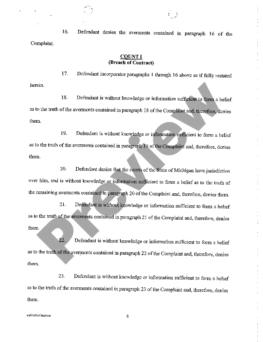 Get A10 Answer And Affirmative Defenses of Defendant Preview A10 Answer And Affirmative Defenses of Defendant