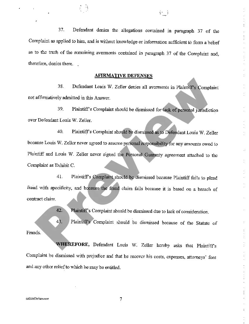 Get A10 Answer And Affirmative Defenses of Defendant Preview A10 Answer And Affirmative Defenses of Defendant