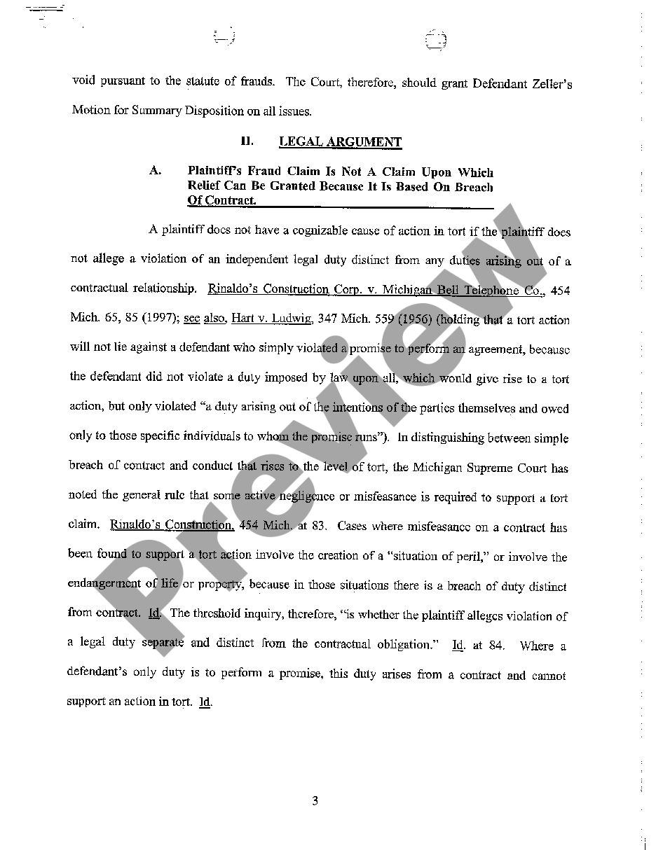 Oakland Michigan Defendant S Motion For Summary Disposition And Memorandum In Support Motion