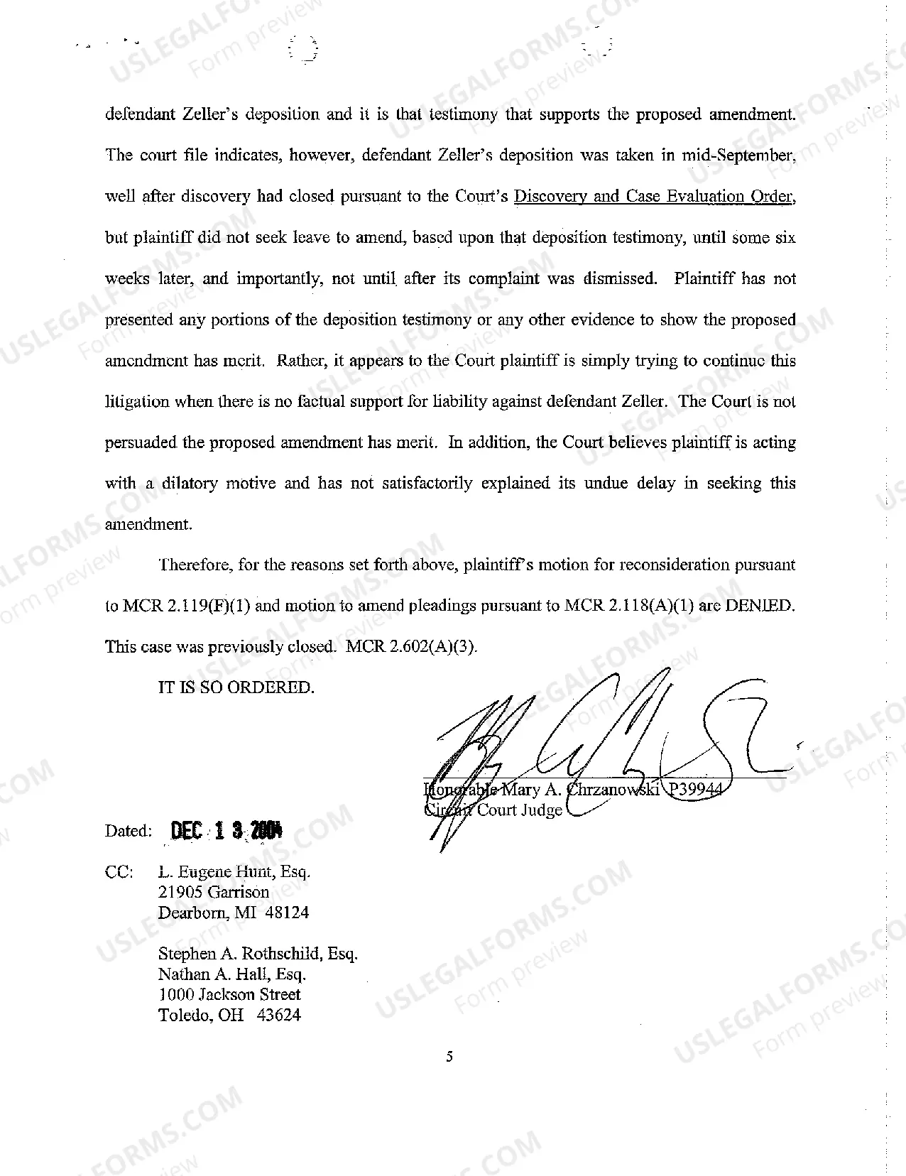 Preview A16 Opinion Order Denying Reconsideration