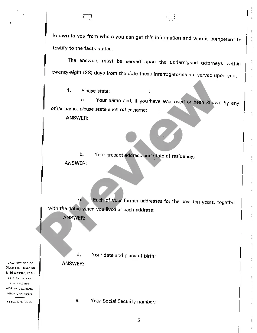 Preview A03 Defendant's Interrogatories to Plaintiff