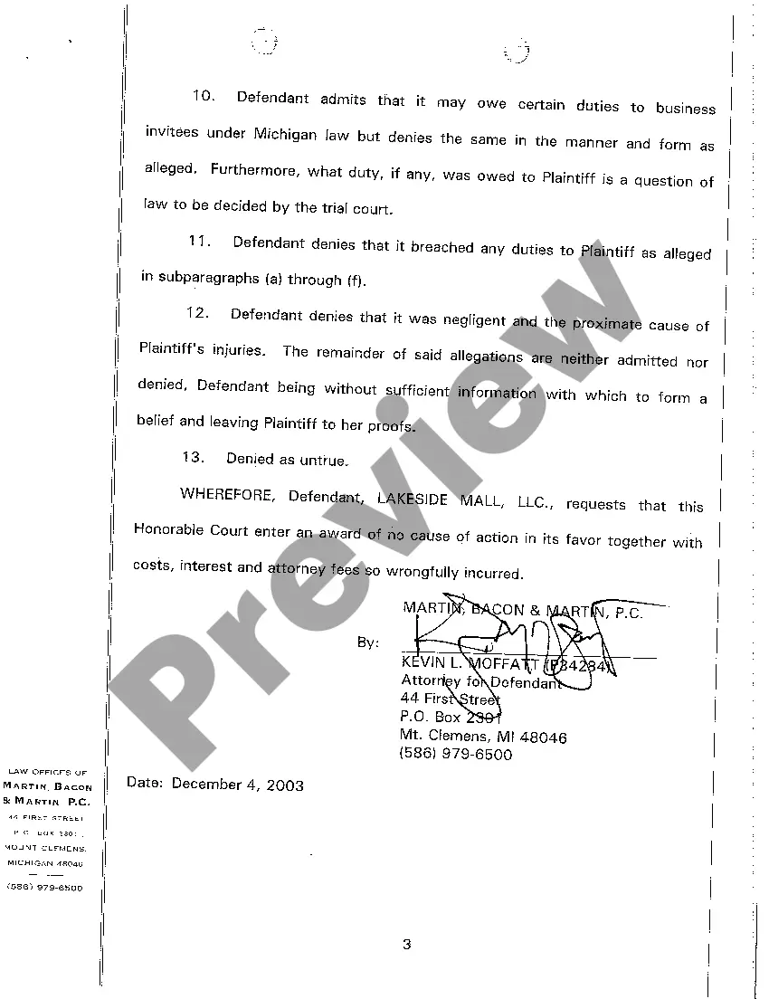 Preview A05 Answer of Defendant LLC to Plaintiff's Complaint And Demand for Jury Trial