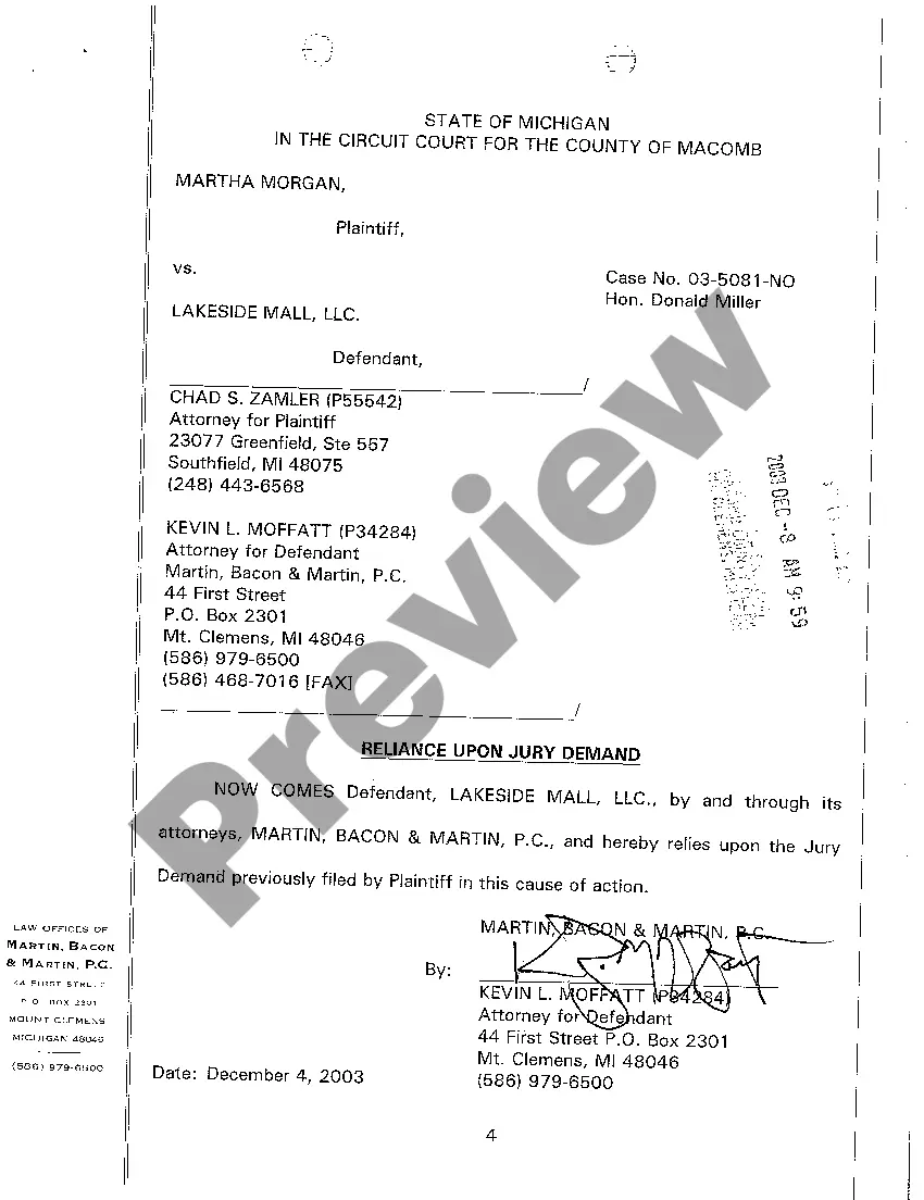 Preview A05 Answer of Defendant LLC to Plaintiff's Complaint And Demand for Jury Trial