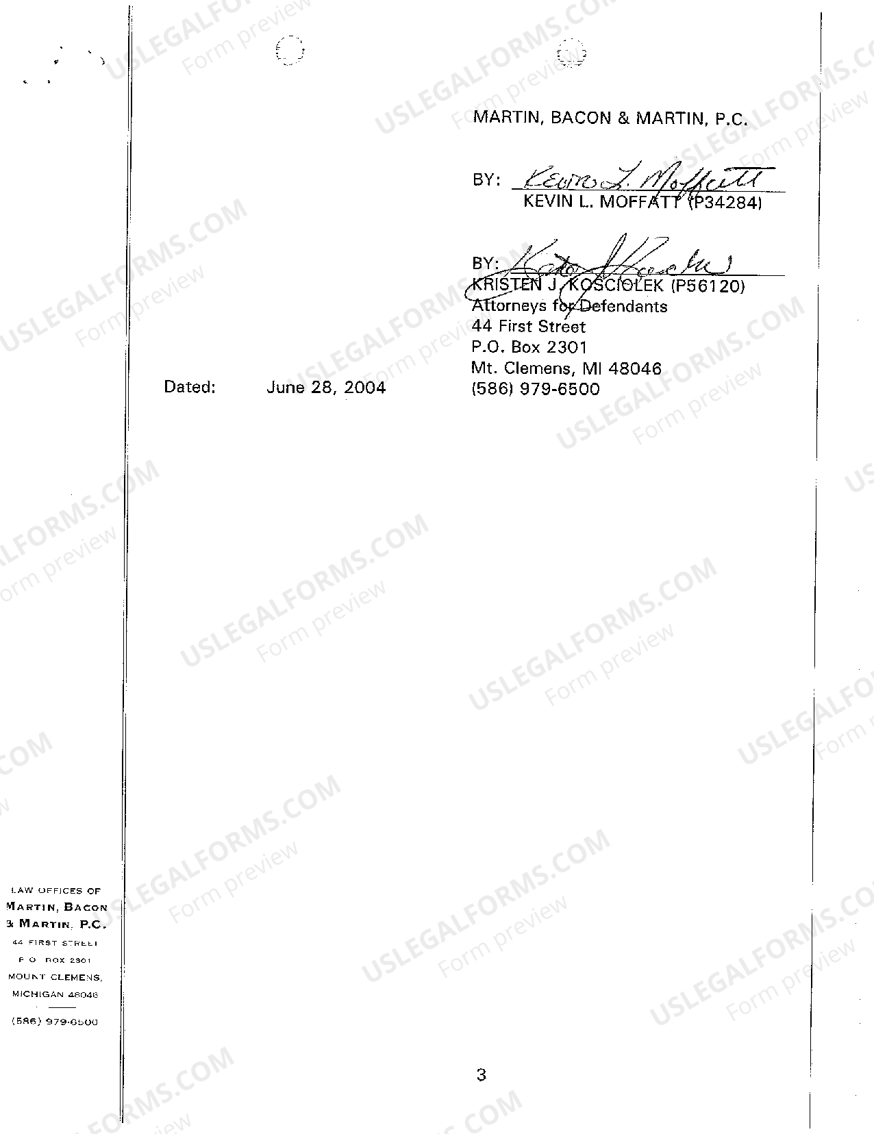 Michigan Defendant's Motion for Summary Disposition Motion For