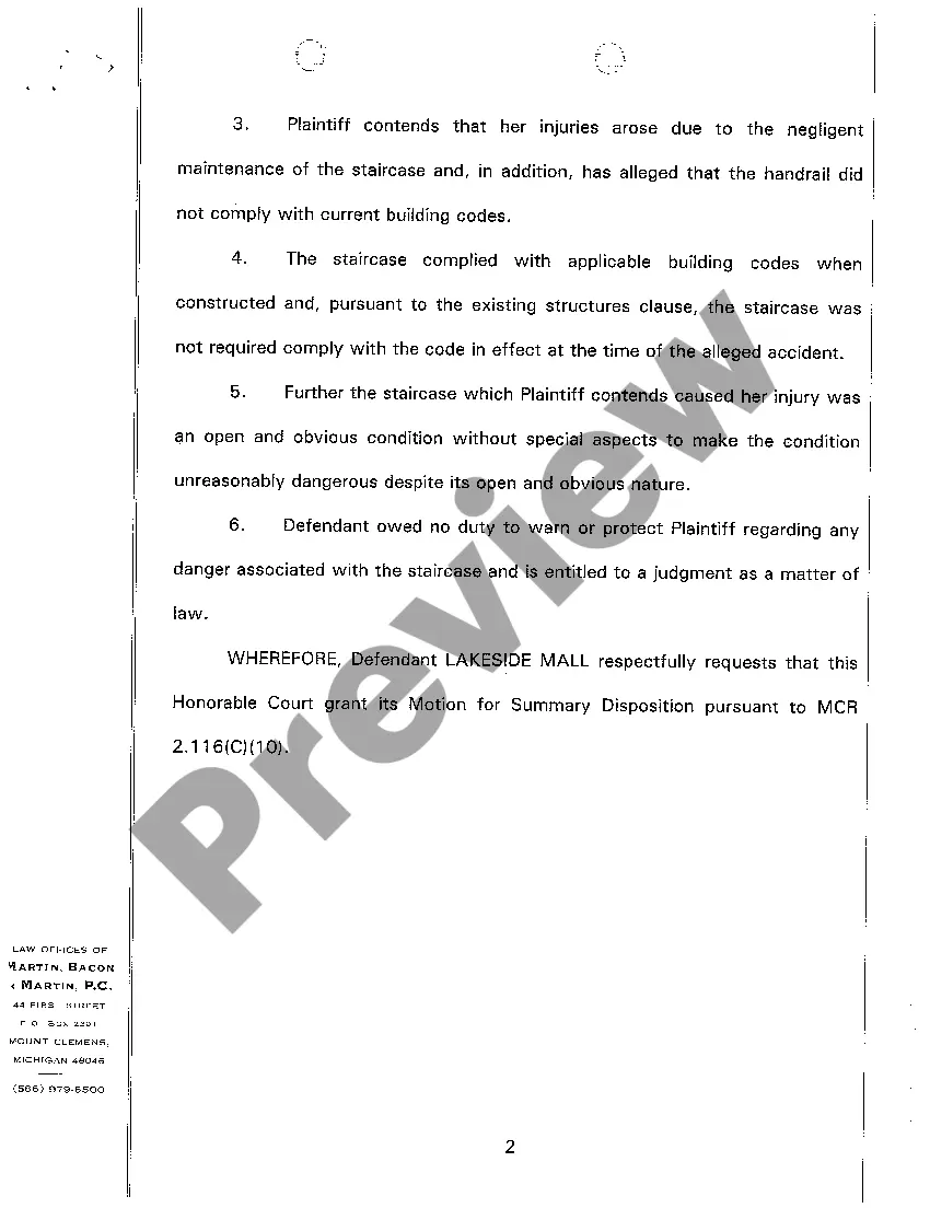 Get A08 Defendant's Motion for Summary Disposition Preview A08 Defendant's Motion for Summary Disposition