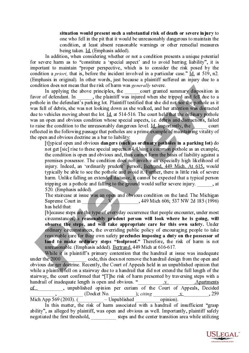 Preview Brief in Support of Defendant's Motion for Summary Disposition