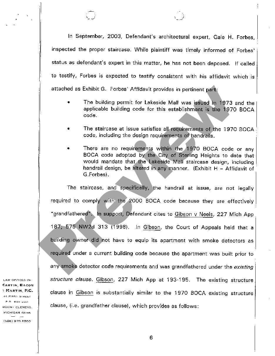 Oakland Michigan Brief In Support Of Defendant S Motion For Summary