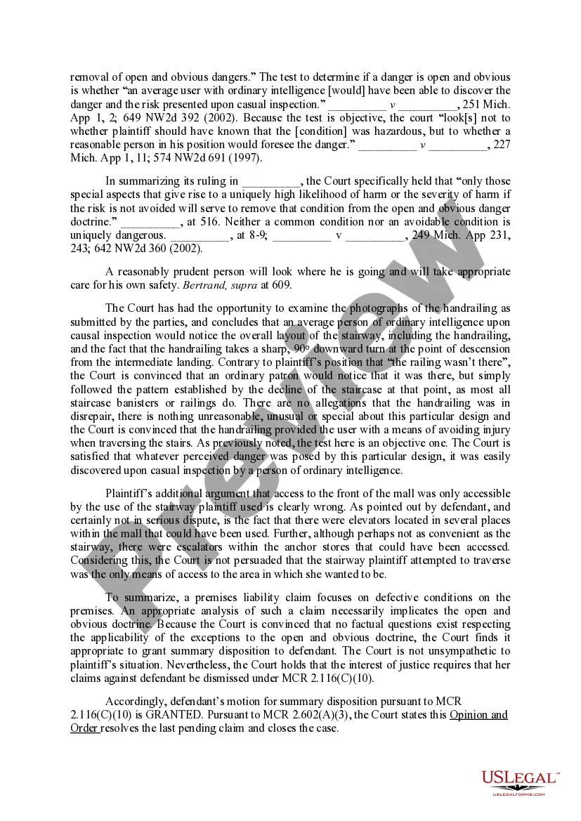 Preview Opinion and Order Granting Motion for Summary Disposition