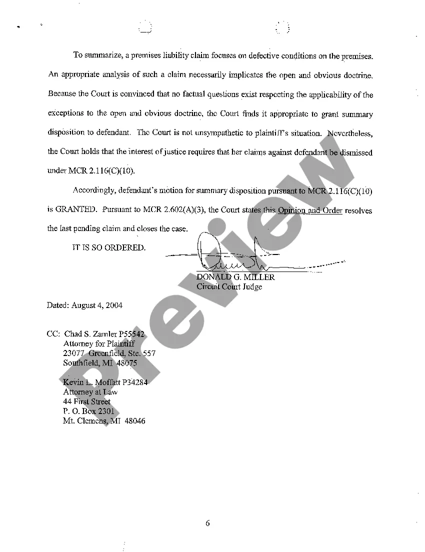 Get A10 Opinion And Order Granting Motion for Summary Disposition Preview A10 Opinion And Order Granting Motion for Summary Disposition