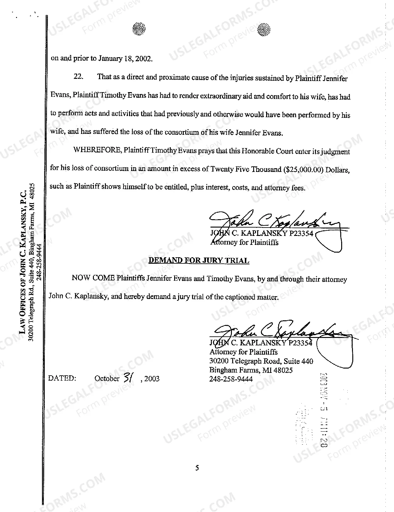 Preview A01 Complaint And Demand for Jury Trial regarding Injury to Hospital Patient Caused by Nurse