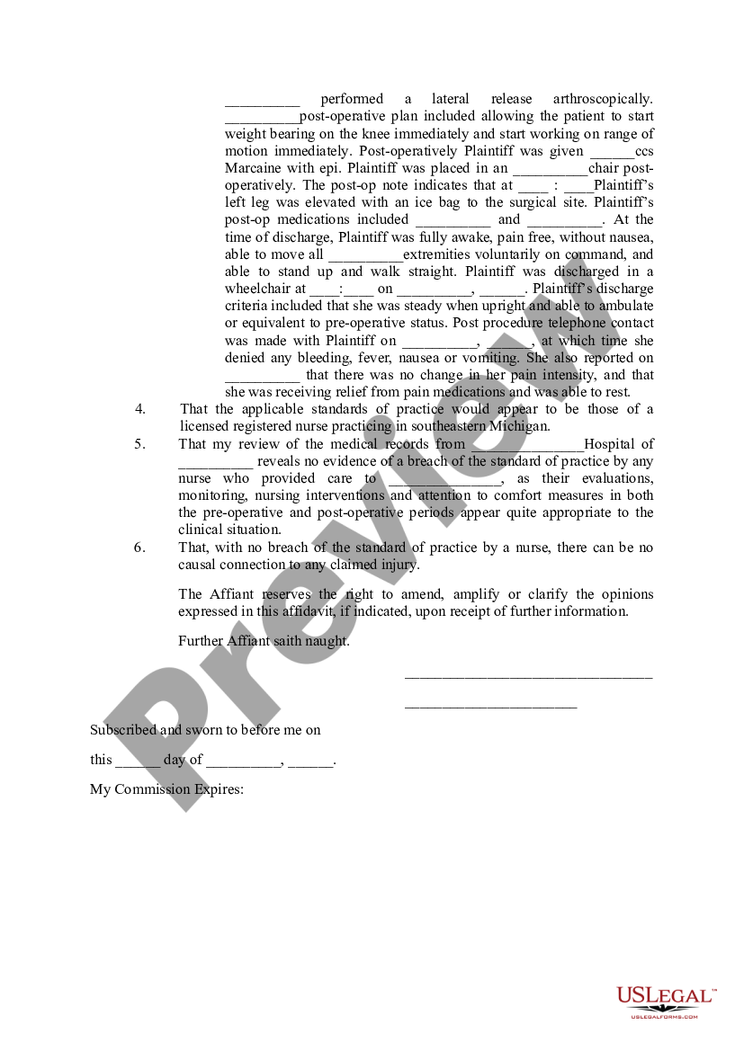 Michigan Affidavit of Meritorious Defense | US Legal Forms