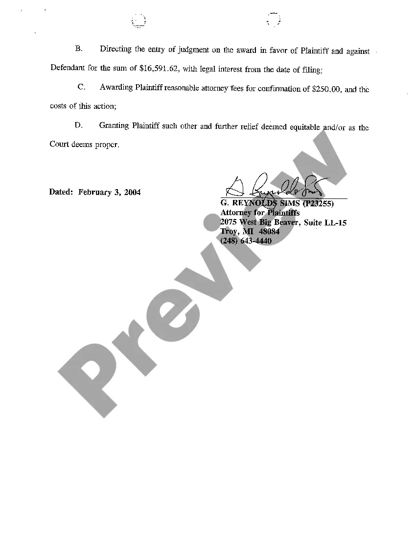 Preview A03 Motion to Compel Arbitration Award