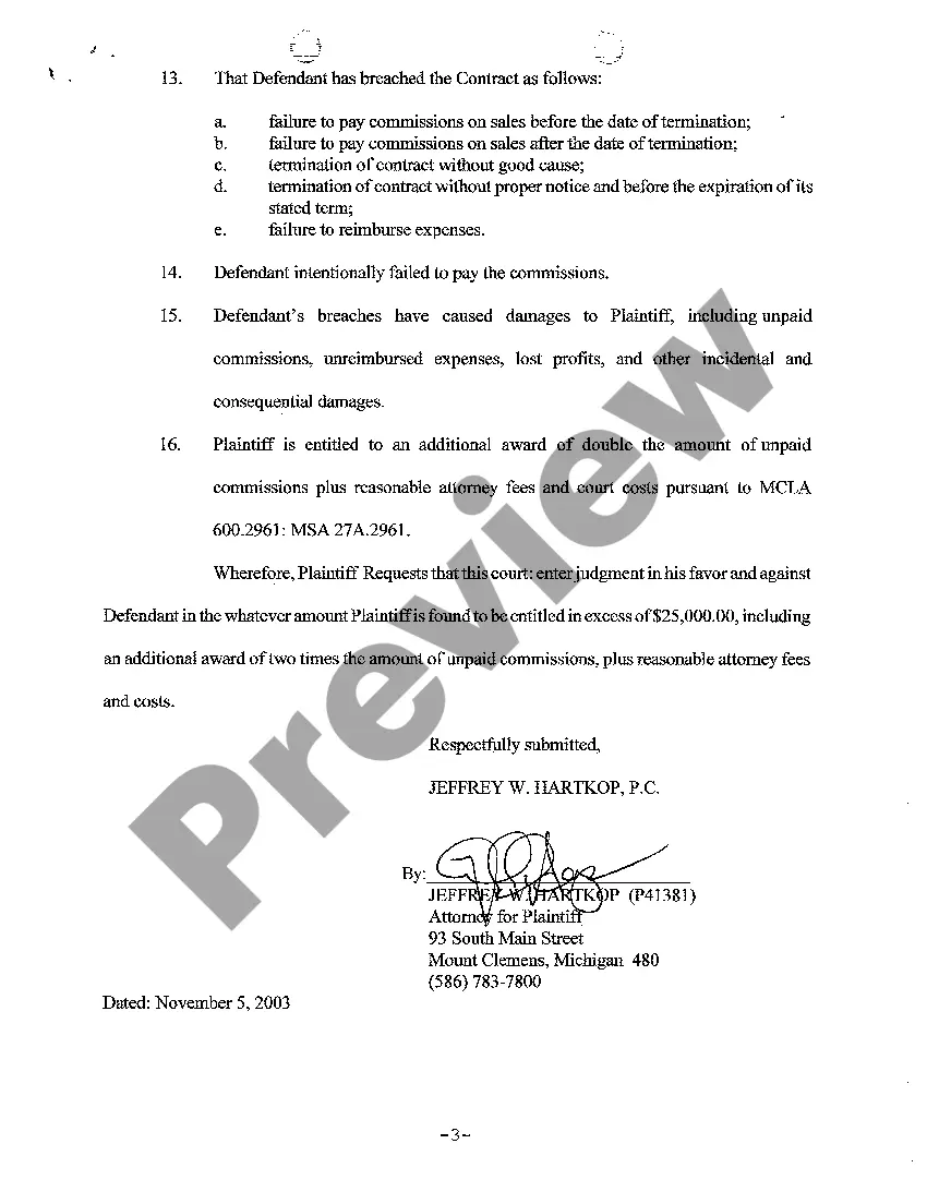 Preview A01 Complaint regarding Employment Contract and Termination