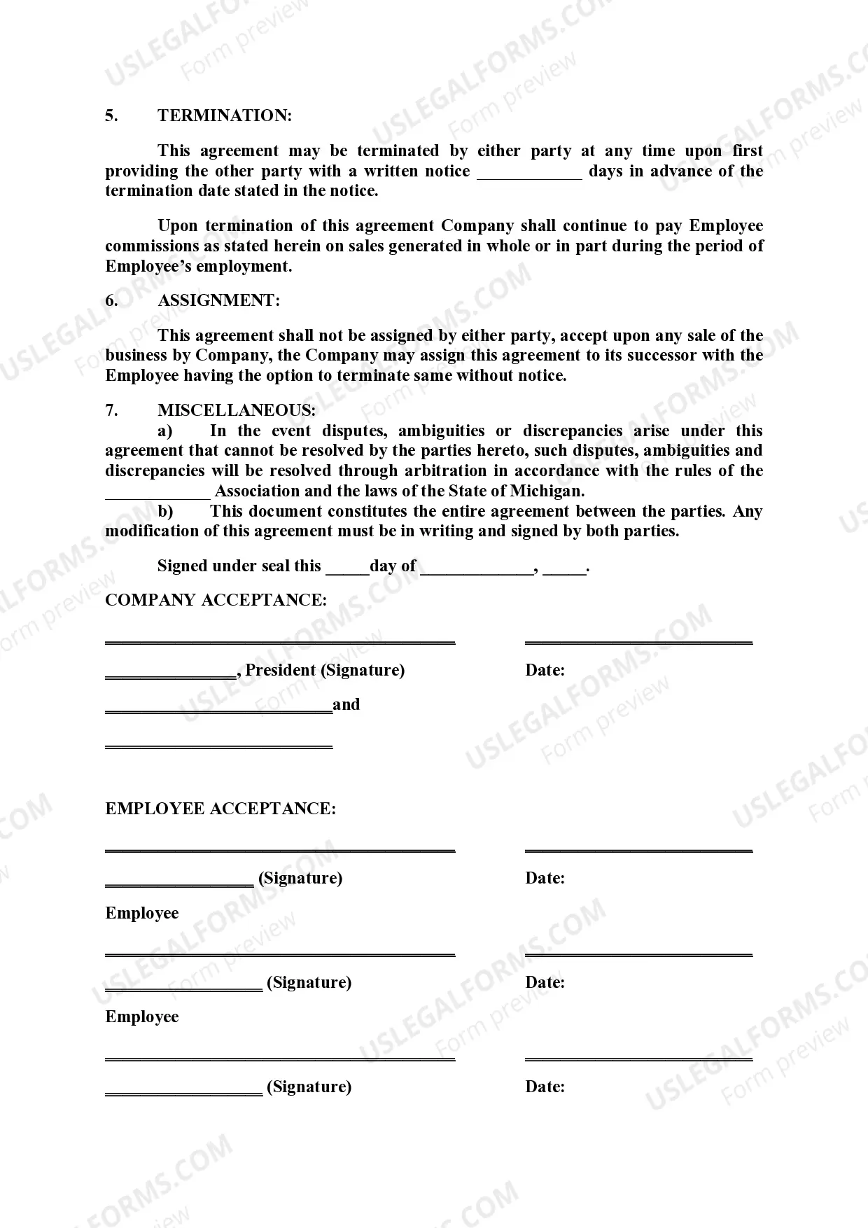 Preview Employment Agreement