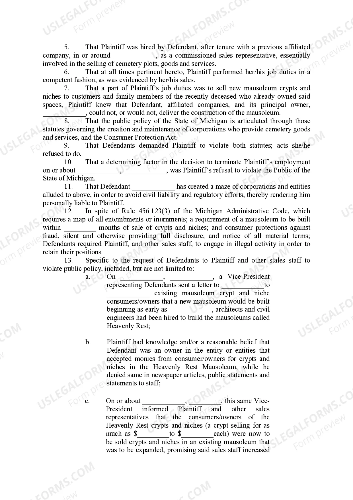 Preview Complaint and Jury Demand