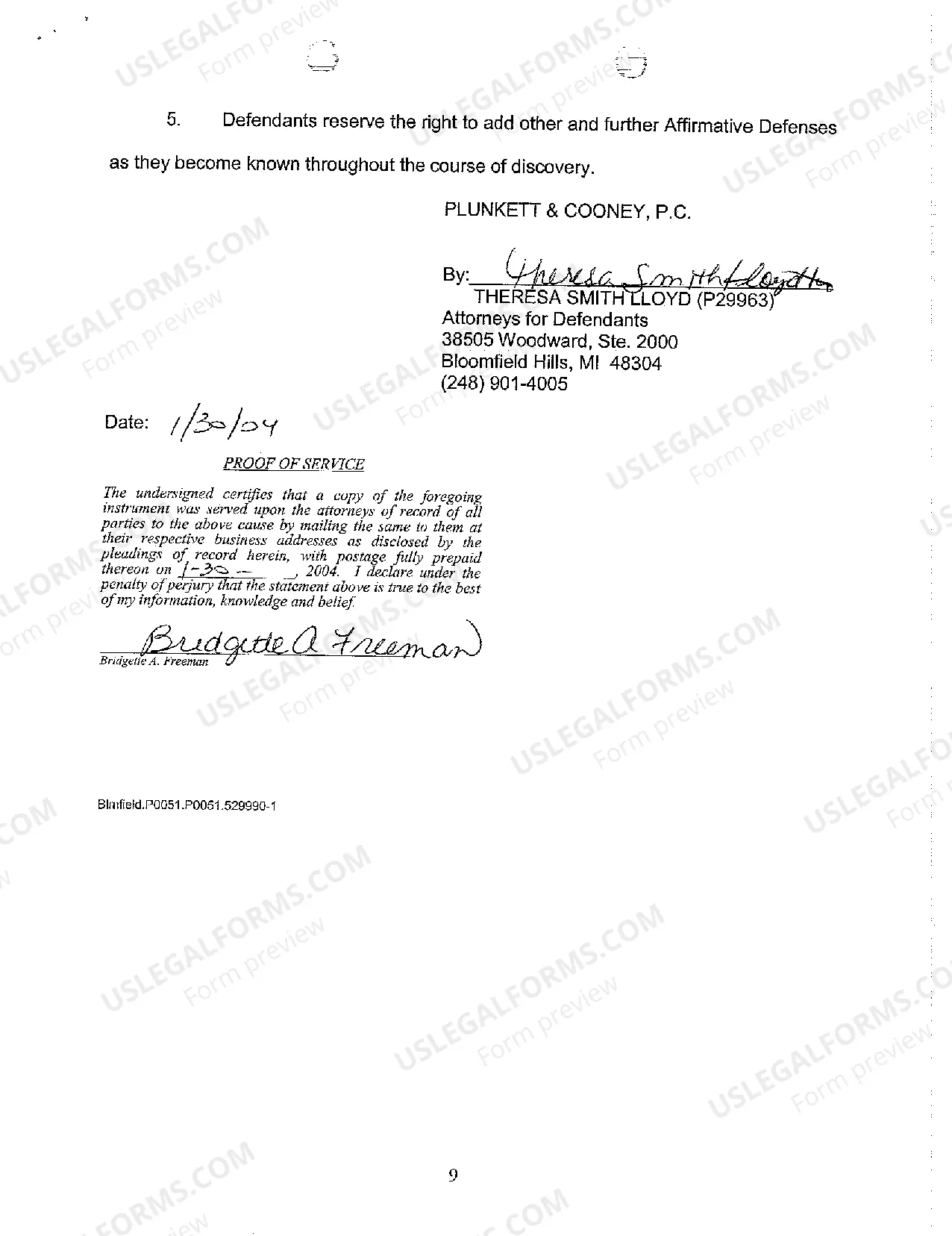 Preview A02 Answer to Complaint Reliance Upon Jury Demand And Affirmative Defenses