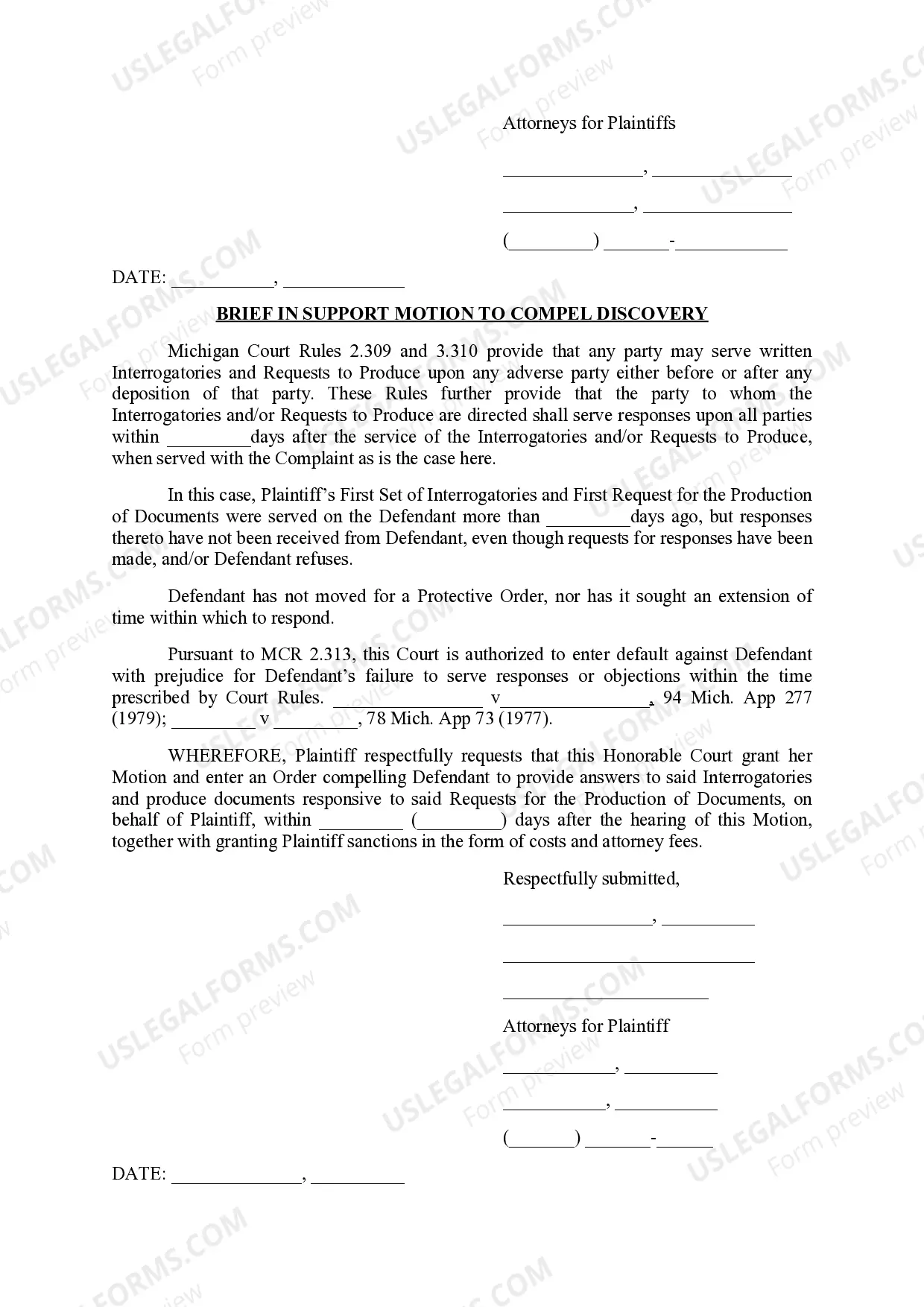 Preview Plaintiff's Motion to Compel Discovery