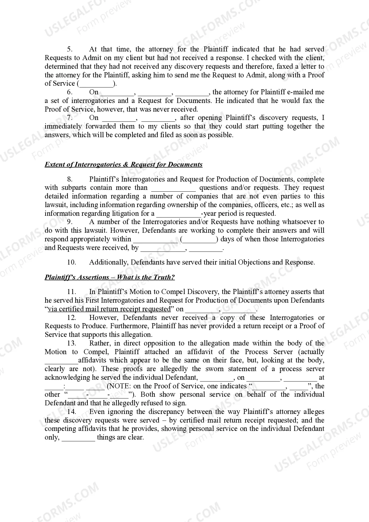Preview Defendants' Answer to Plaintiff's Motion to Compel Discovery