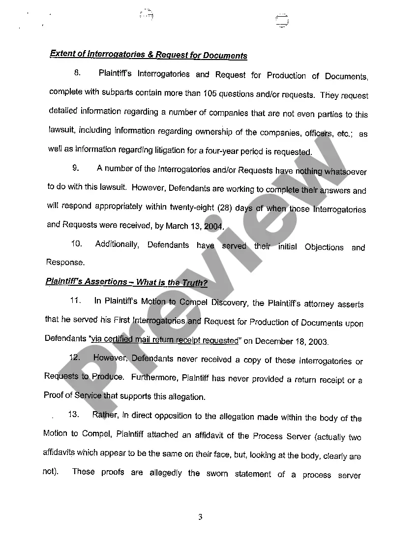 Preview A06 Defendants' Answer to Plaintiff's Motion to Compel Discovery