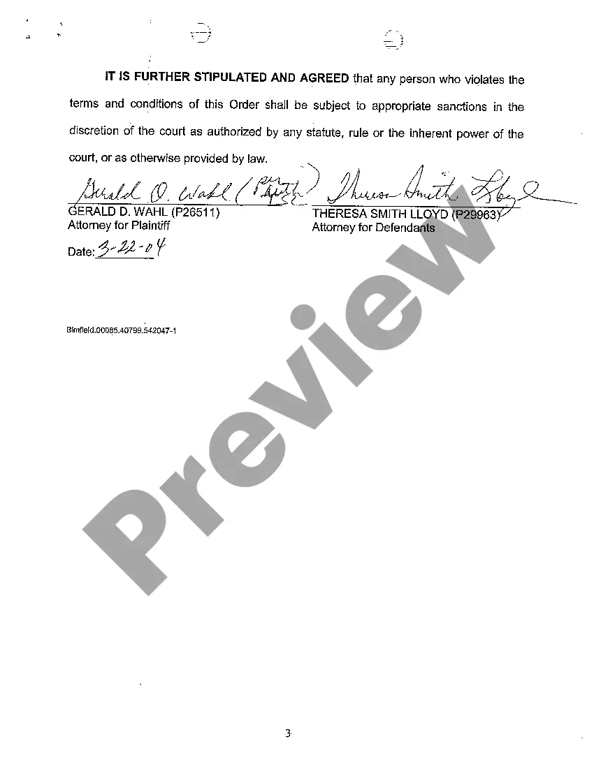 Preview A08 Stipulation for Order of Protection Regarding Use of Documents And Or Materials Produced By Defendants During Discovery