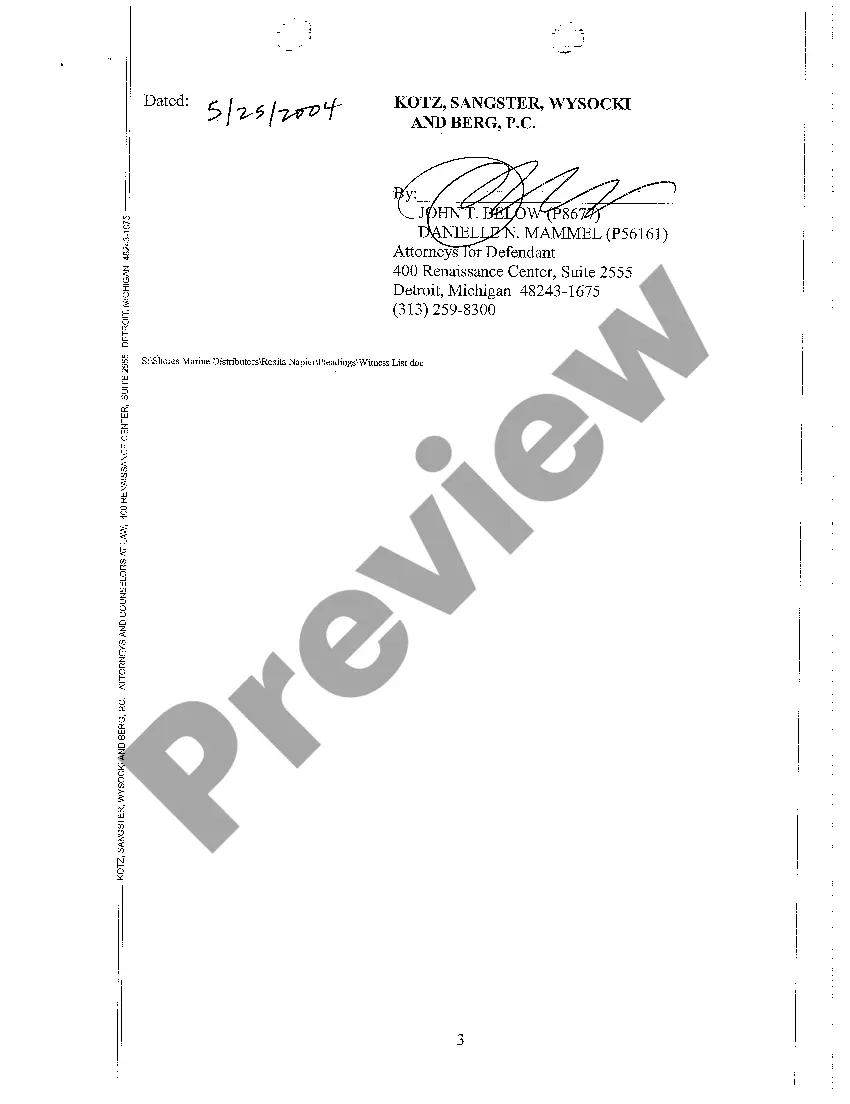 Preview A06 Defendant's Witness List