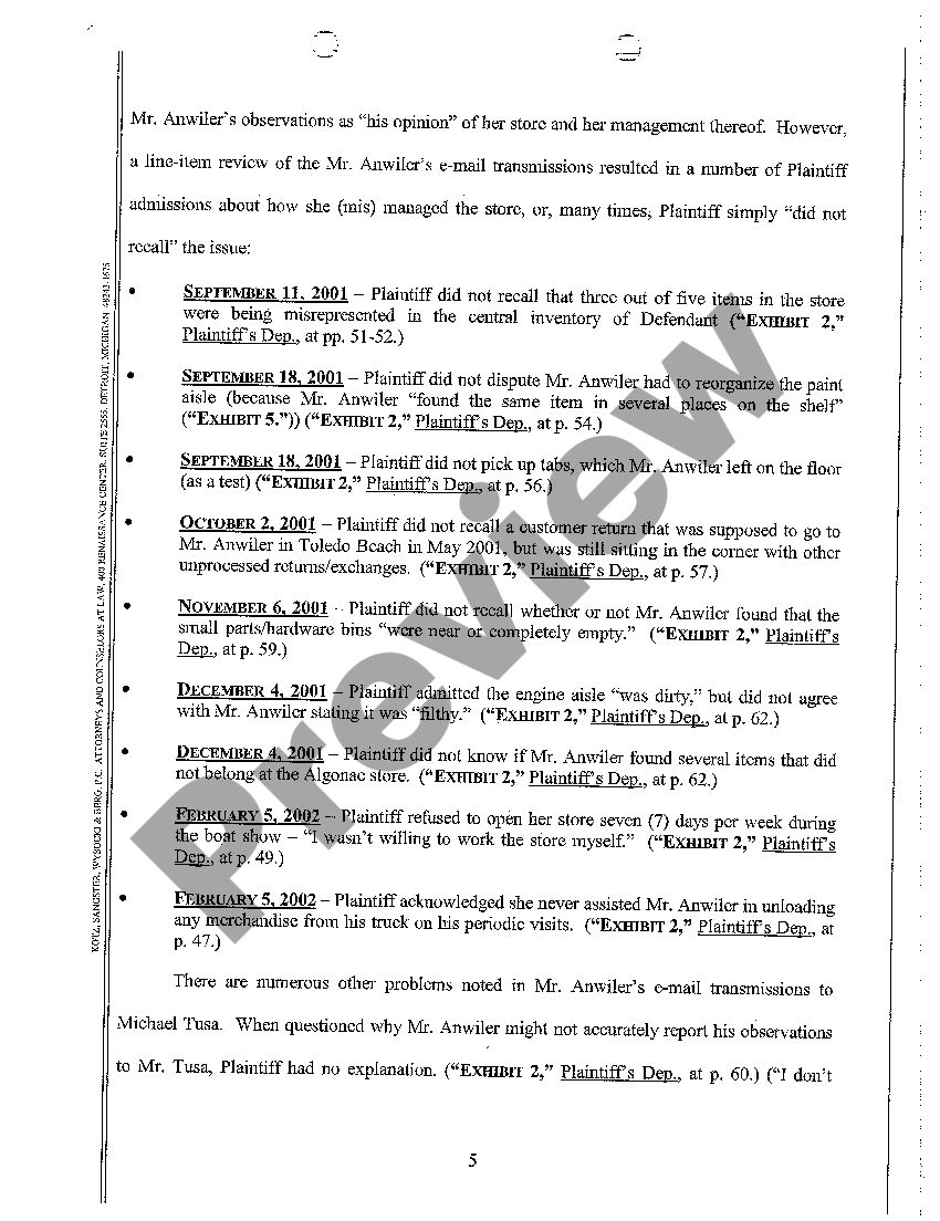 Motion For Summary Disposition Michigan Sample With Answers US Legal